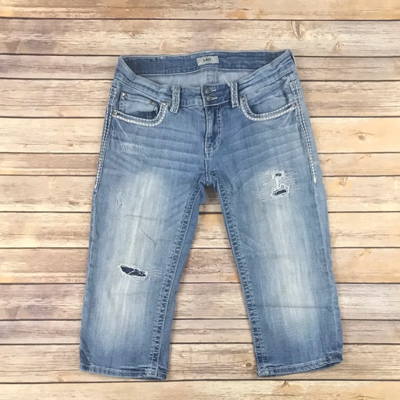 jean capris with holes